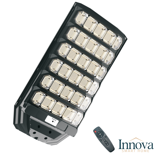 Lampa Solara Stradala Polaris Innova 1600W – LED 120 000 lm, Senzor Lumina/Miscare si Telecomanda, IP66 & Suport Prindere+Cadou Surpriza