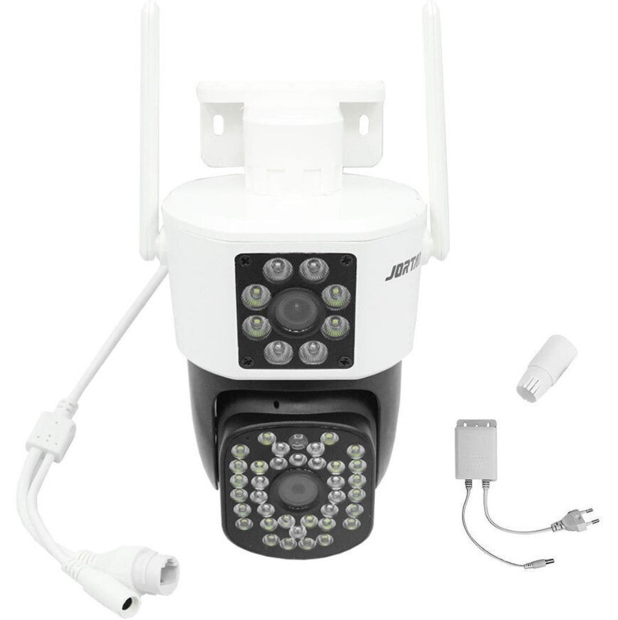 Set 2 x Camera de Supraveghere Duală Jortan 8293, 6MP, WiFi sau Cablu, Ip66 , 44Led + cadou card 32gb