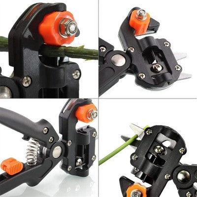 Cleste profesional de altoit cu 3 cutite U V Omega + 1 banda pentru altoit biodegradabila