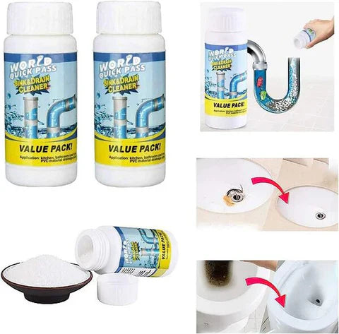 1+1 GRATIS! Granule pentru Desfundat Scurgeri, Dizolva Depunerile de Par, Grăsime și alte Reziduri