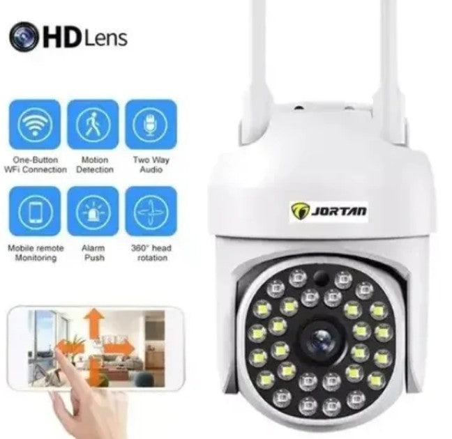 2 x Cameră de Supraveghere Jortan WiFi HD cu Viziune Infraroșu și Protecție Avansată IP66 + Cadou Surpriza