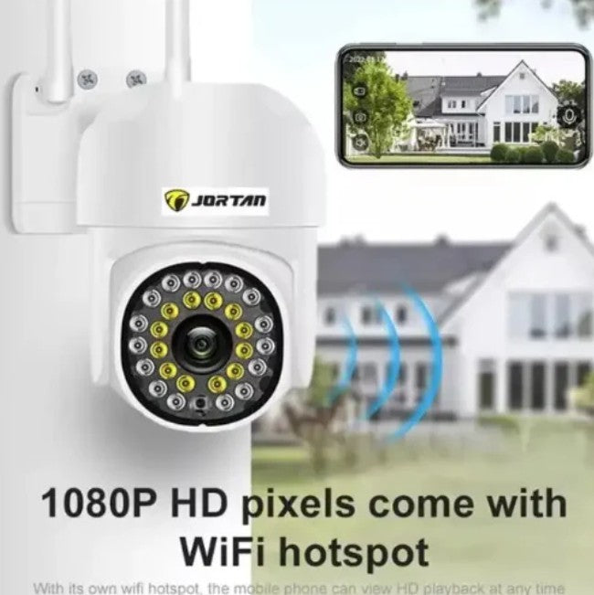 2 x Cameră de Supraveghere Jortan WiFi HD cu Viziune Infraroșu și Protecție Avansată IP66 + Cadou Surpriza