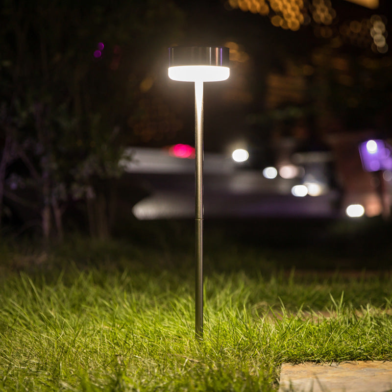 Set 4 X Lampa Solara Inox Taormina , Acumulator Incorporat , Alb sau Violet Ambiental