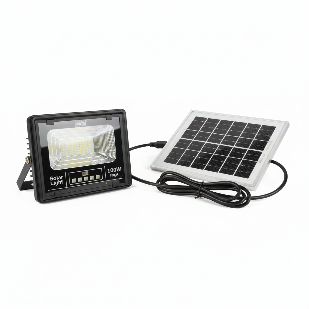 Proiector Solar Innova 100W , IP66 , Indicator Batarie , Telecomanda , 6500k , 3 Ani Garantie