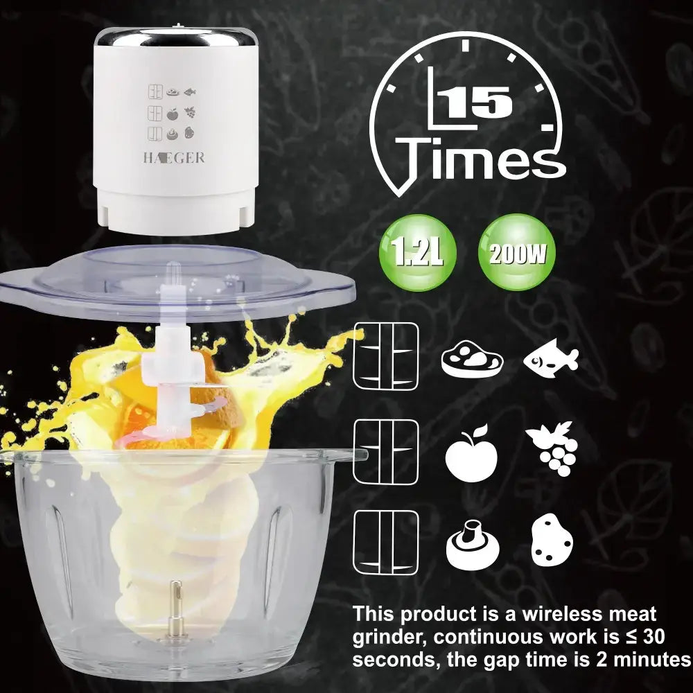 Blender de bucătărie HAEGER HG-7028 USB 200 W, Tocator de alimente, Blender-Tocator