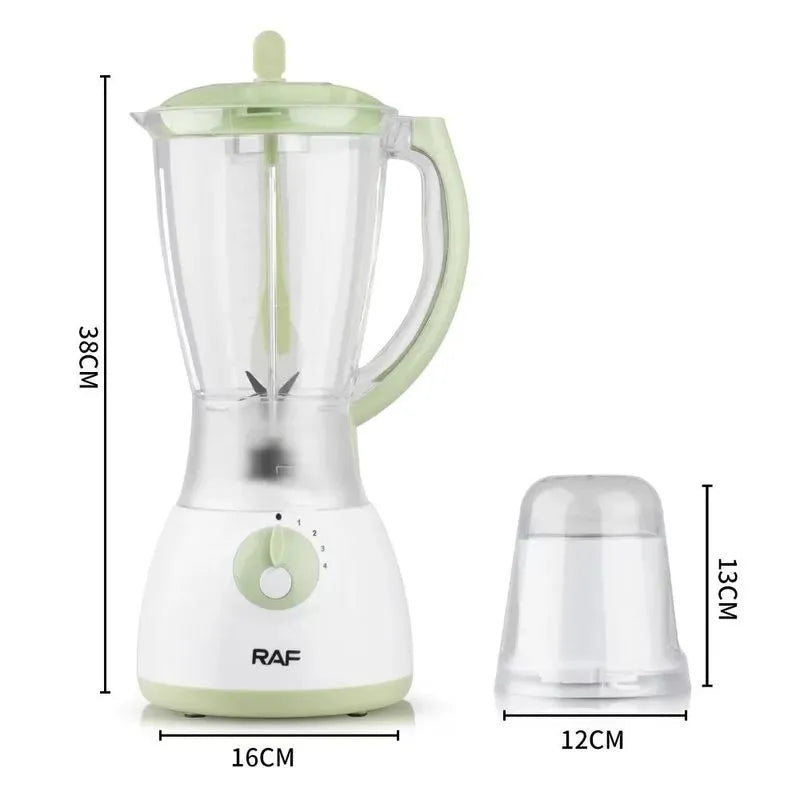 Blender electric 2 in 1, RAF, 1.5l Capacitate, 1000W Putere, 4 Trepte de Viteza, Alb-Verd