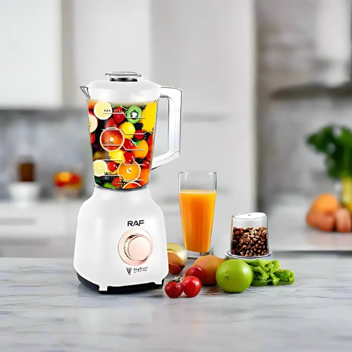 Blender Electric RAF R.2853W cu Râșniță de Cafea - 1500ML, 1000W, Alb