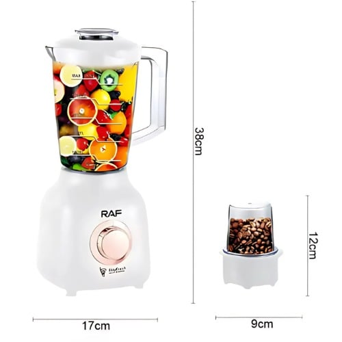 Blender Electric RAF R.2853W cu Râșniță de Cafea - 1500ML, 1000W, Alb
