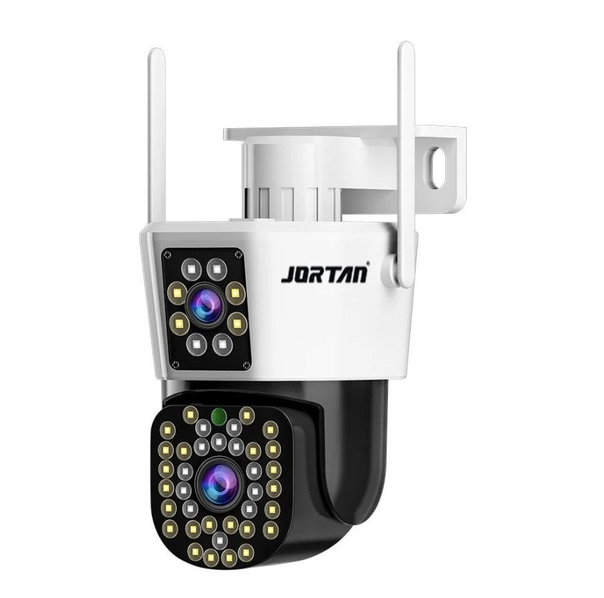 Camera de Supraveghere Duală Jortan 8293, 6MP,  WiFi sau Cablu, Ip66 , 44Led + cadou card 32gb