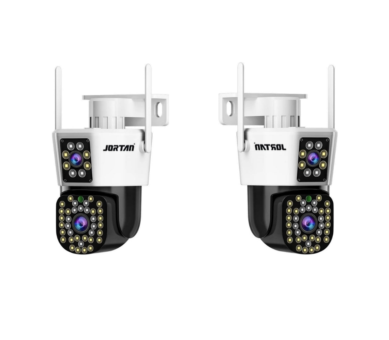 Set 2 x Camera de Supraveghere Duală Jortan 8293, 6MP, WiFi sau Cablu, Ip66 , 44Led + cadou card 32gb