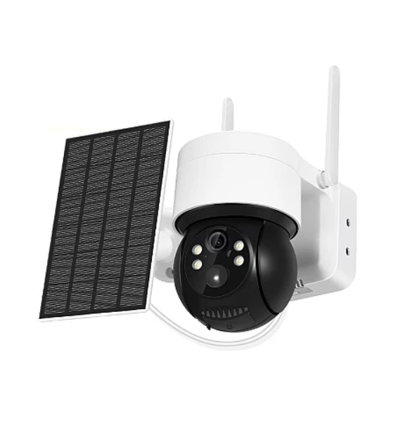 Cameră de Supraveghere Jortan Premium cu Panou Solar, 4 MP, WiFi, Senzor de Mișcare, Vedere Nocturnă cu Infraroșu, Rotativă la 360° și Rezistență IP66