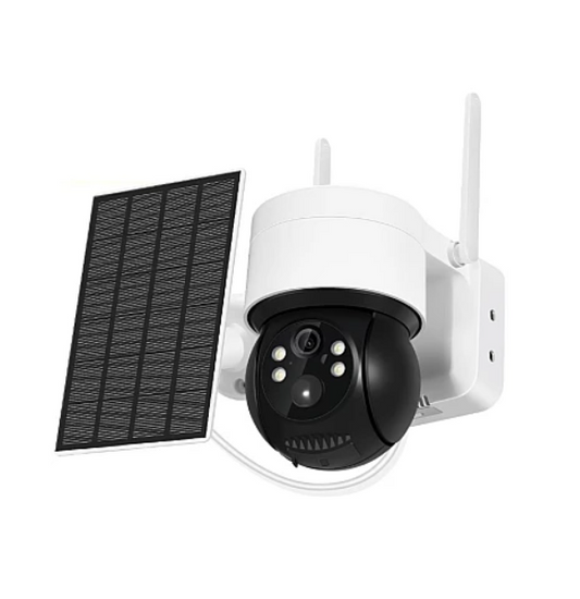 Cameră de Supraveghere Jortan Premium cu Panou Solar, 4 MP, WiFi, Senzor de Mișcare, Vedere Nocturnă cu Infraroșu, Rotativă la 360° și Rezistență IP66