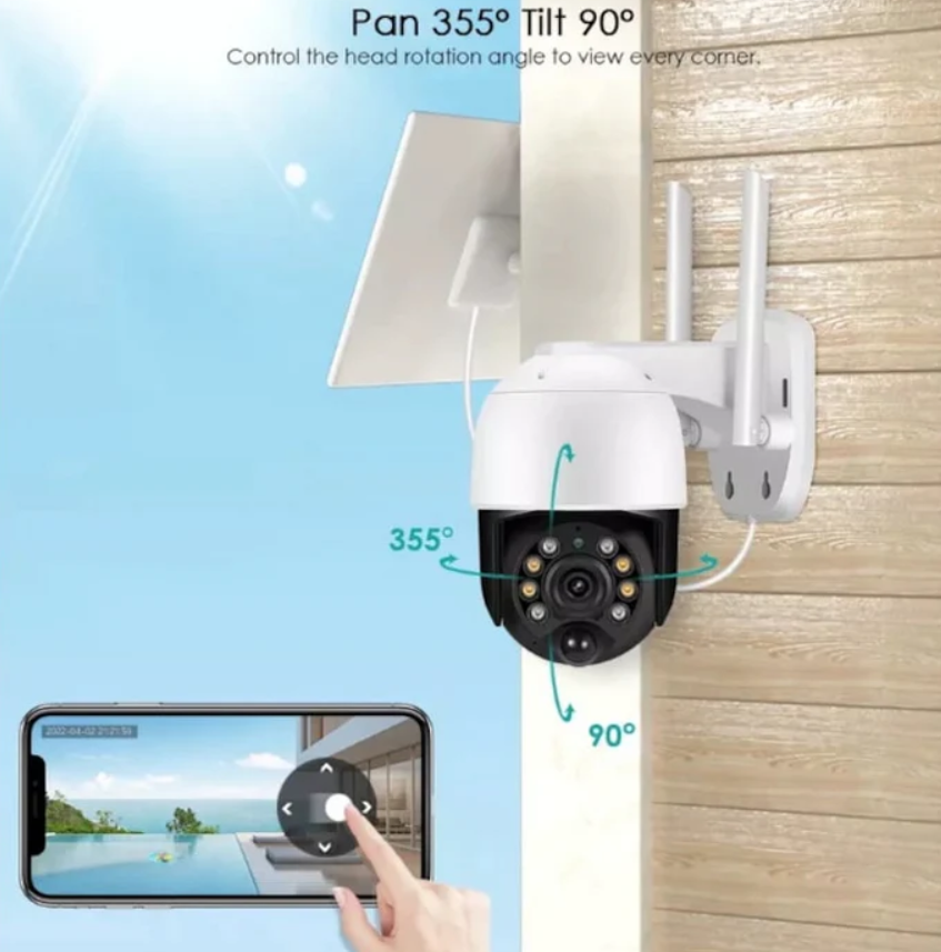 Camera de Supraveghere Solară Jortan JT-8181XM – Ultra-Performantă, 3MP, WiFi, Viziune Nocturnă cu Infraroșu și Integrare ICSEE