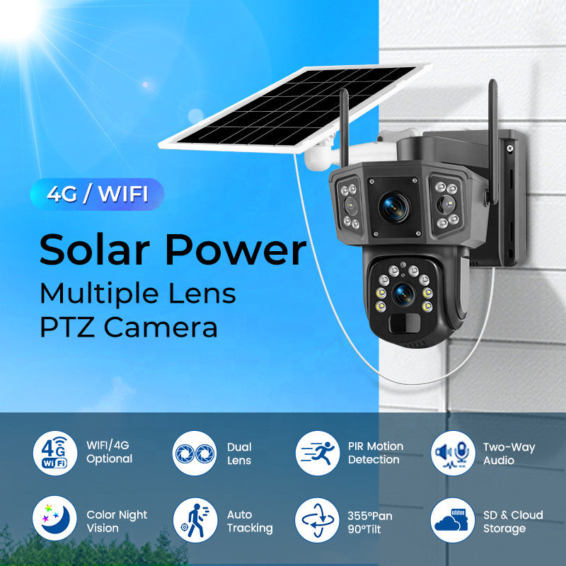 Black Friday - Camera Supraveghere Solara Dubla INNOVA WIFI , 6MP , Full HD, PTZ 360°, baterie 12000mAh, + 1 card 64gb Cadou , 3 ani garantie