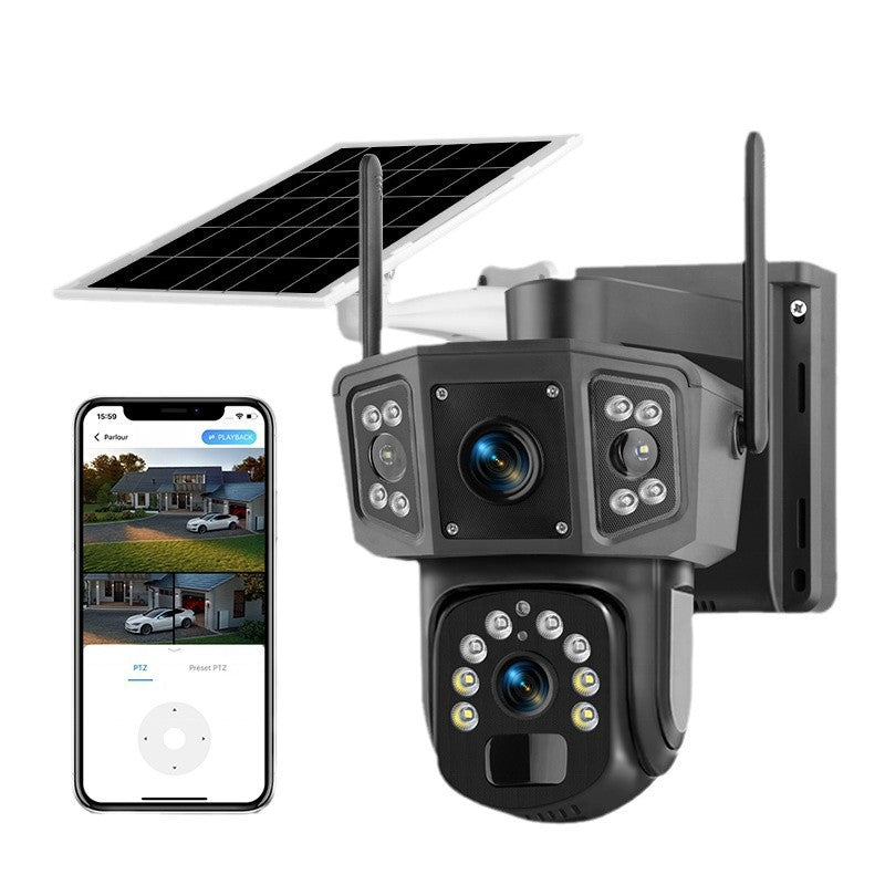 Black Friday - Set 2 x Camera Supraveghere Solara Dubla INNOVA WIFI , 6MP , Full HD, PTZ 360°, baterie 12000mAh, 2 carduri 64gb cadou , 3 ani garantie