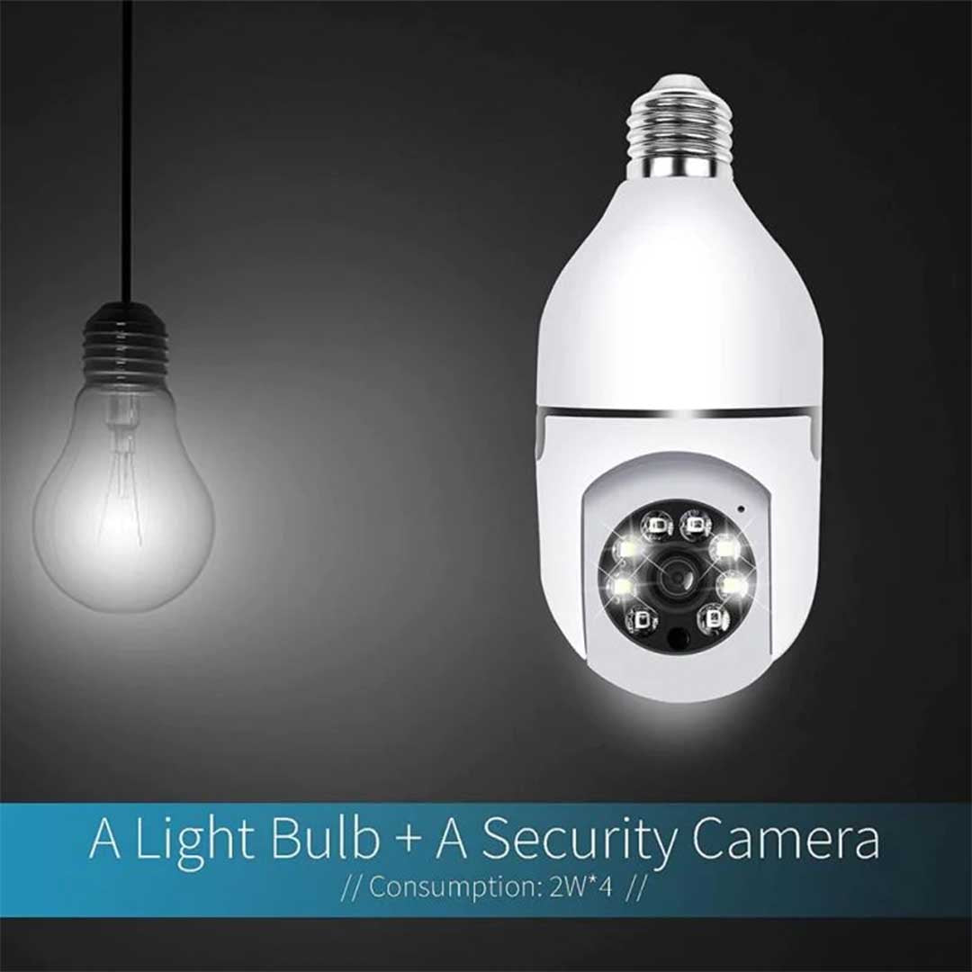 Cameră de Supraveghere Jortan 8177HJ Tip Bec, 360°, WiFi, HD, Vizionare Nocturnă, Alarme pe Mobil, Monitorizare Live pe Smartphone