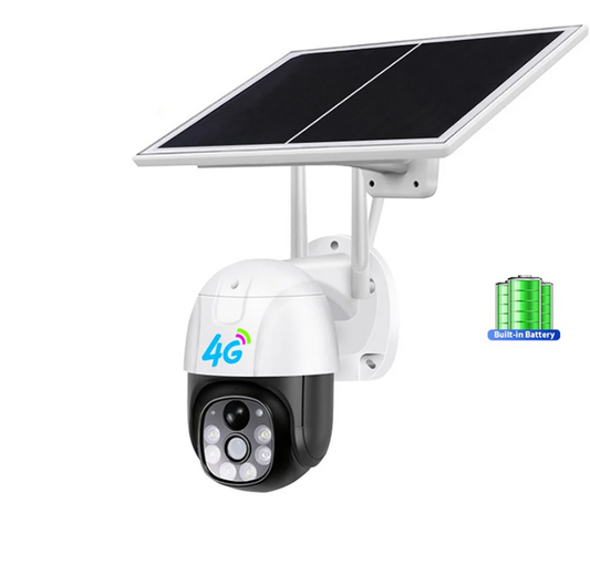 Cameră de Supraveghere Solară 4G cu Cartelă SIM, 3MP Viziune Nocturnă Infraroșu, V380 Pro, IP66