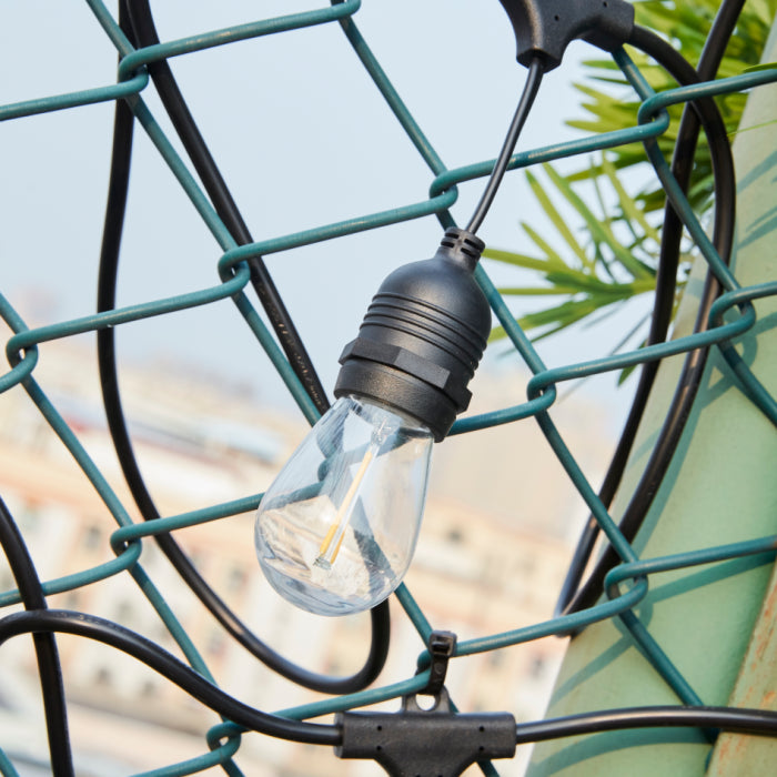 Ghirlanda Led, 20 Metri cu 30 Becuri Led Filament 2W incluse E27, IP65