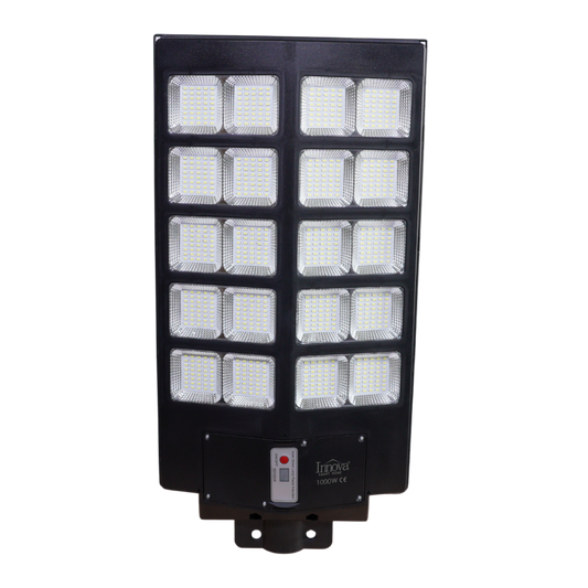 Lampa Solara Stradala Helio PRO Innova 1000W – LED 80 000 lm, Senzor Miscare, Senzor Lumina IP66, Telecomanda & Suport Prindere