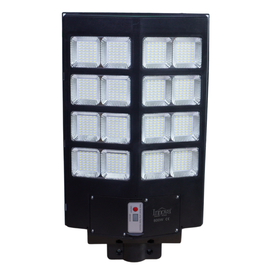 Lampa Solara Stradala Helio PRO Innova 800W – LED Puternic, Senzor Lumina/Miscare si Telecomanda, IP66 & Suport Prindere