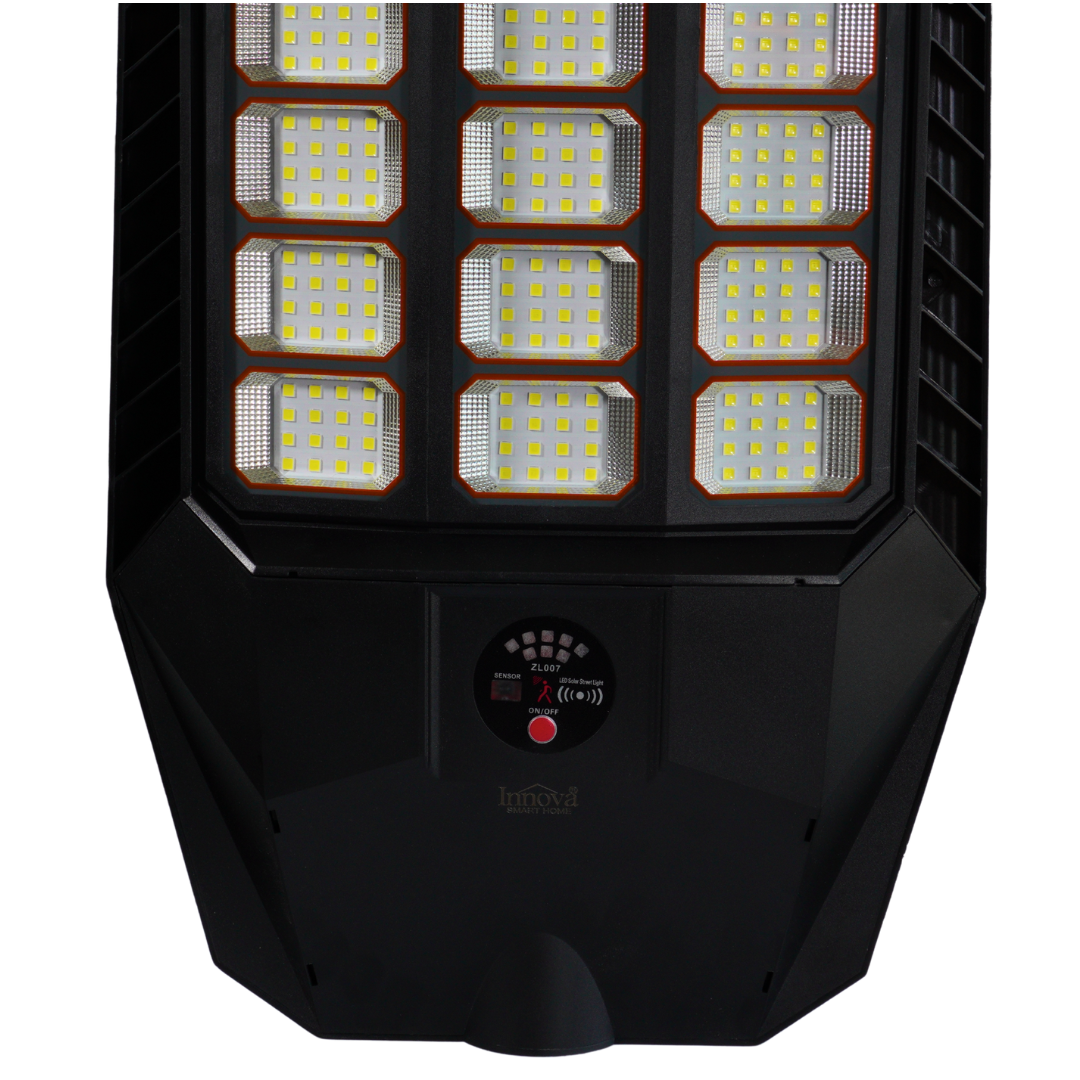 Lampa Solara Stradala 600W Innova Smart Home Genesis, senzor miscare si lumina, IP66, telecomanda, kit instalare inclus, 3 ani garantie