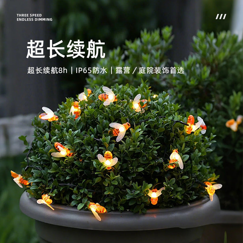Instalatie Solara Decorativa Albine cu LED – 50 Albine Luminoase, Lumina Rece M375-6