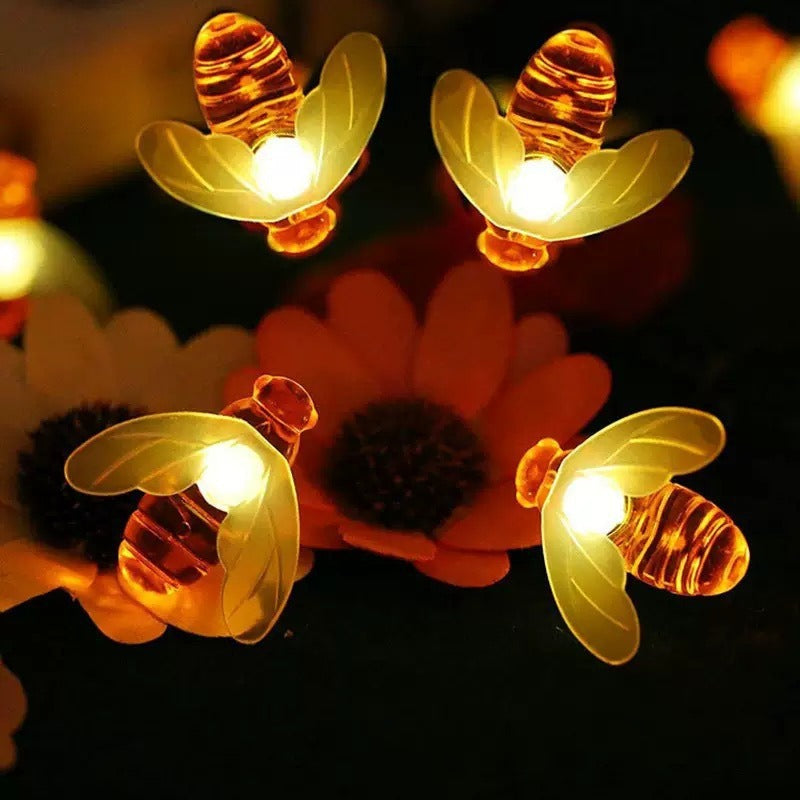 Instalatie Solara Decorativa Albine cu LED – 50 Albine Luminoase, Lumina Rece M375-6
