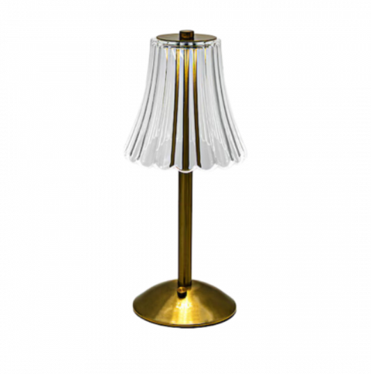 Lampă de Birou Cristal Paris, Tactilă și Reglabilă, 3 Nuanțe de Lumină, Auriu, Reîncărcabilă - Ideală pentru Dormitor, Living, sau Restaurant