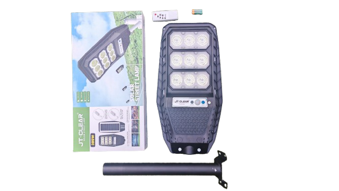 Lampa Solara JT-Clear 300W, Senzor de Miscare +  Suport, Telecomanda