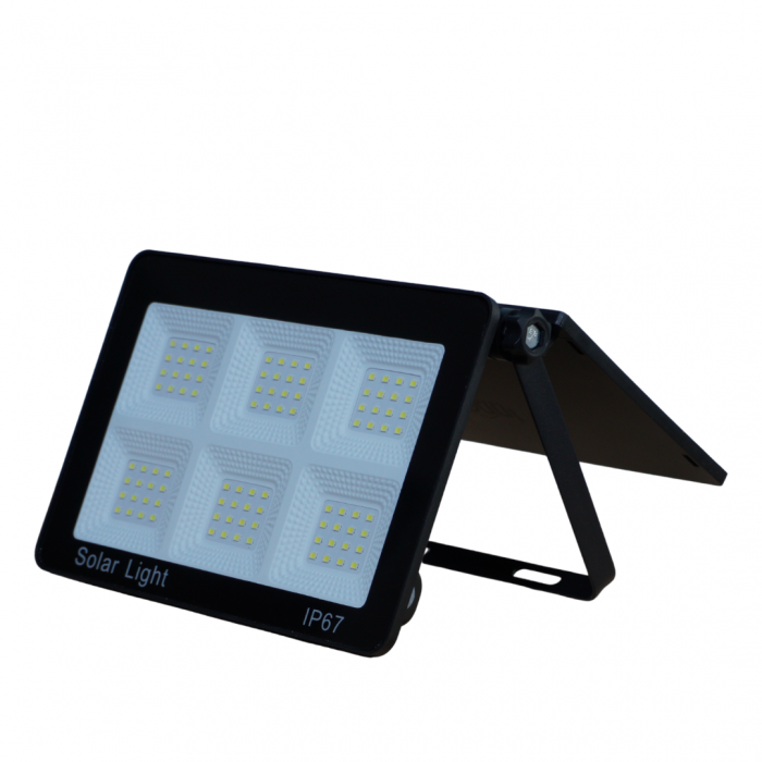 Set 2x Lampa Solara Modulara Aurora by Innova 100W BK-T7 cu Panou Detasabil – Senzor Lumina, IP67, 140 mp2+Cadou Surpriza