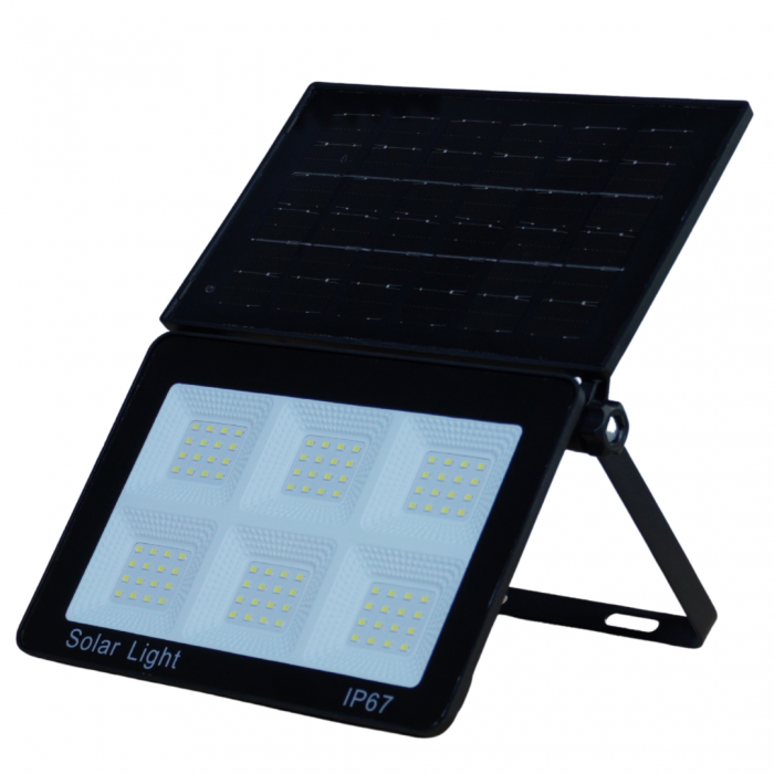 Lampa Solara Modulara Aurora by Innova 100W BK-T7 cu Panou Detasabil – Senzor Lumina, IP67, 140 mp2