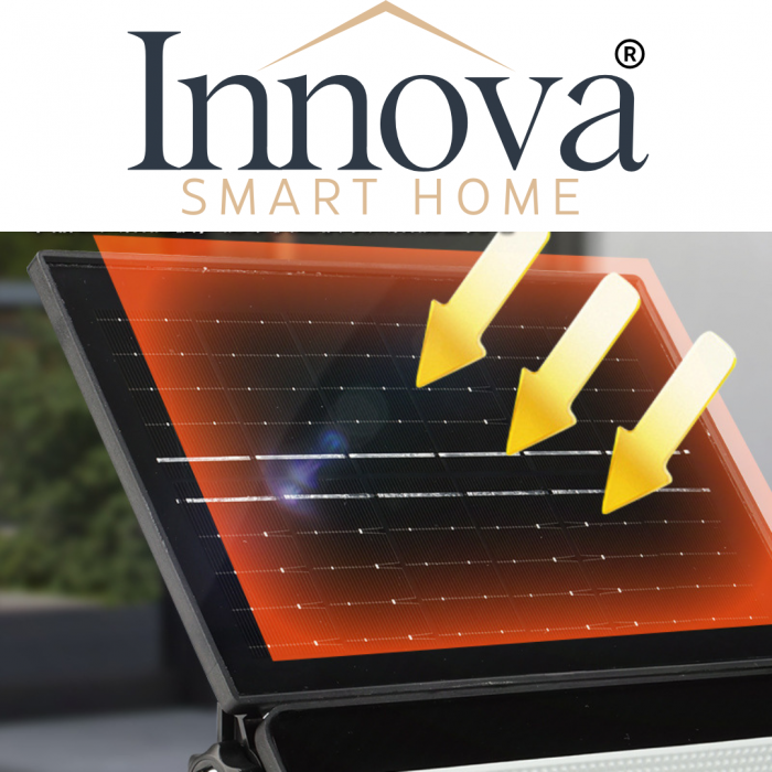 Set 2x Lampa Solara Modulara Aurora by Innova 100W BK-T7 cu Panou Detasabil – Senzor Lumina, IP67, 140 mp2+Cadou Surpriza