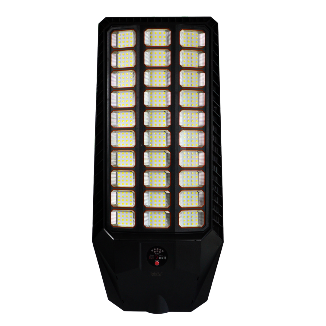 Lampa Solara Stradala Innova Smart Home Genesis 1400W cu Senzor de Miscare si Telecomanda, IP66, Panou Solar Rapid, Kit Instalare Inclus+Cadou Surpriza