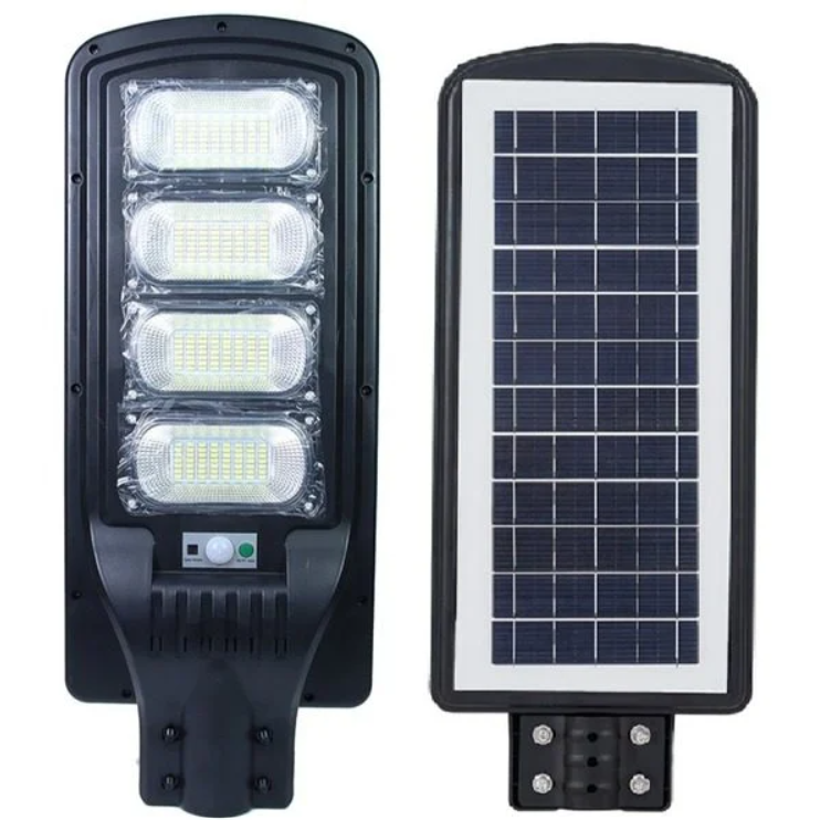 Lumină Stradală Solară Jortan cu Senzor de Mișcare, 200W, IP66, 6500K, Telecomandă și Suport Metalic