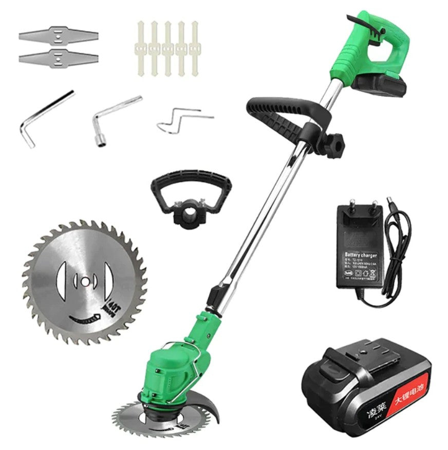 Black Friday - Motocoasa Electrica Cu Acumulator 2 x 48V, 18000 RPM , Extensibila + 9 Accesorii