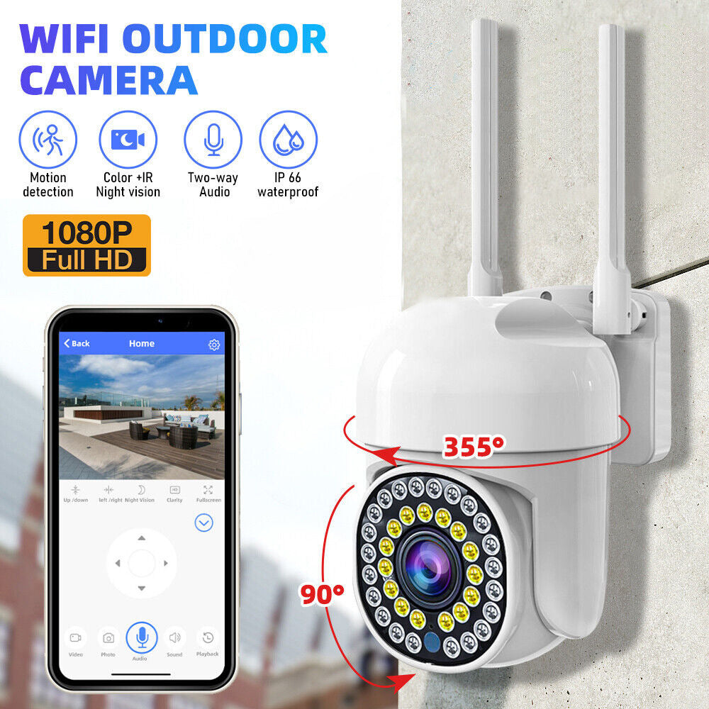 Pachet 2 x Cameră de Supraveghere Smart WIFI, 36 LED-uri, HD, IP66 + 2 Carduri Incluse+CADOU SURPRIZA