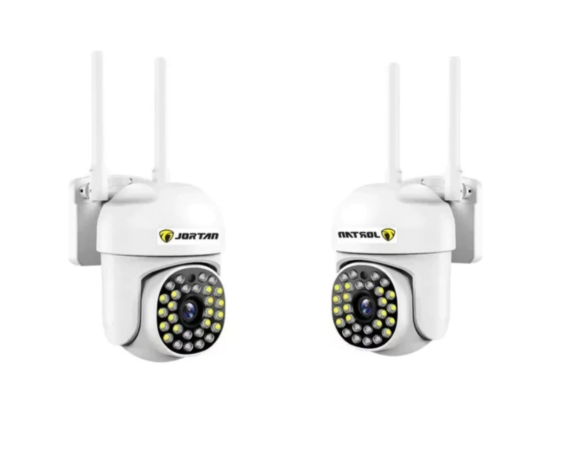 BLACK FRIDAY 2 x Cameră de Supraveghere Jortan 8161QJ, 28 LED-uri, WiFi, HD, Viziune Nocturnă cu Infraroșu și Protecție IP66 +Cadou Surpriza