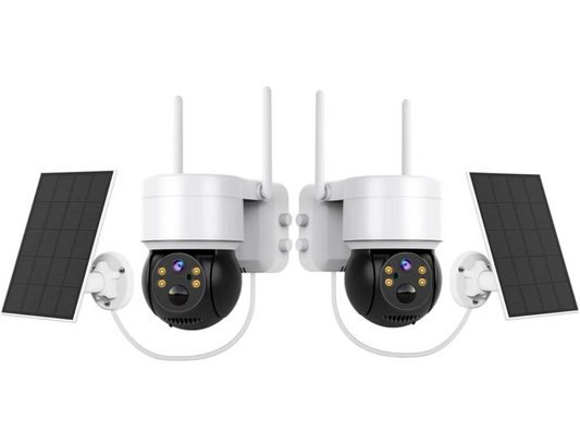% BLACK FRIDAY % 2 x Cameră de Supraveghere Jortan Premium cu Panou Solar, 4 MP, WiFi, Vedere Nocturnă ,360°,IP66 + CADOU SURPRIZA