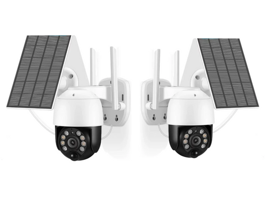 Pachet 2 x Camera de Supraveghere Solară Jortan JT-8181XM – Ultra-Performantă, 3MP, WiFi, Viziune Nocturnă cu Infraroșu și Integrare ICSEE