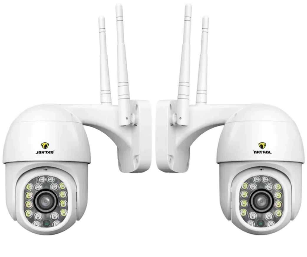 Pachet 2 xCamera de Supraveghere Jortan 8159 HD WiFi : Control PTZ, Vedere Nocturnă cu LED-uri Infraroșii și Protecție IP66
