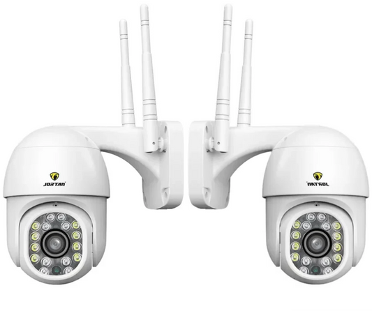 Pachet 2 xCamera de Supraveghere Jortan 8159 HD WiFi : Control PTZ, Vedere Nocturnă cu LED-uri Infraroșii și Protecție IP66