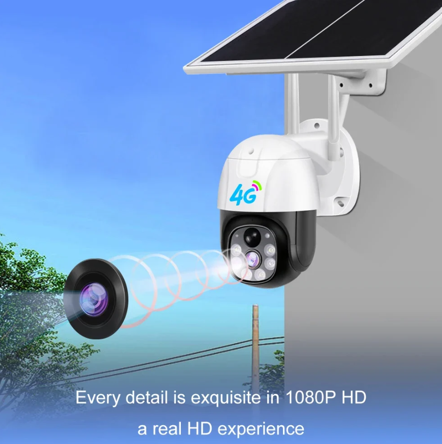 Pachet 2 xCameră de Supraveghere Solară 4G cu Cartelă SIM, 3MP, Viziune Nocturnă Infraroșu, V380 Pro, IP66