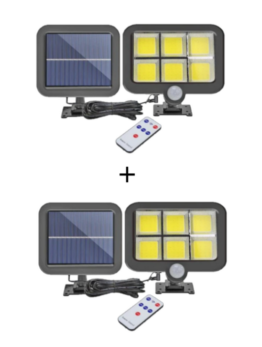 Pachet 2 x Lampa Solara 50W - 50 LED COB, cu PANOU DETASABIL