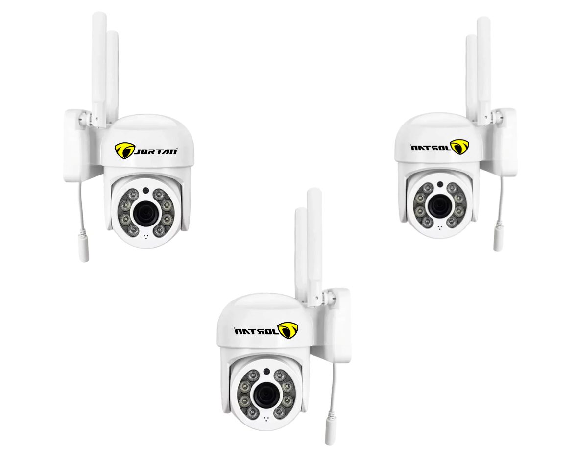 Pachet 3 x Cameră de Supraveghere Jortan WiFi HD cu Viziune Infraroșu și Protecție Avansată IP66