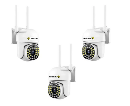 Pachet 3 x Cameră de Supraveghere Jortan WiFi HD + cadou SURPRIZA cu Viziune Infraroșu și Protecție Avansată IP66