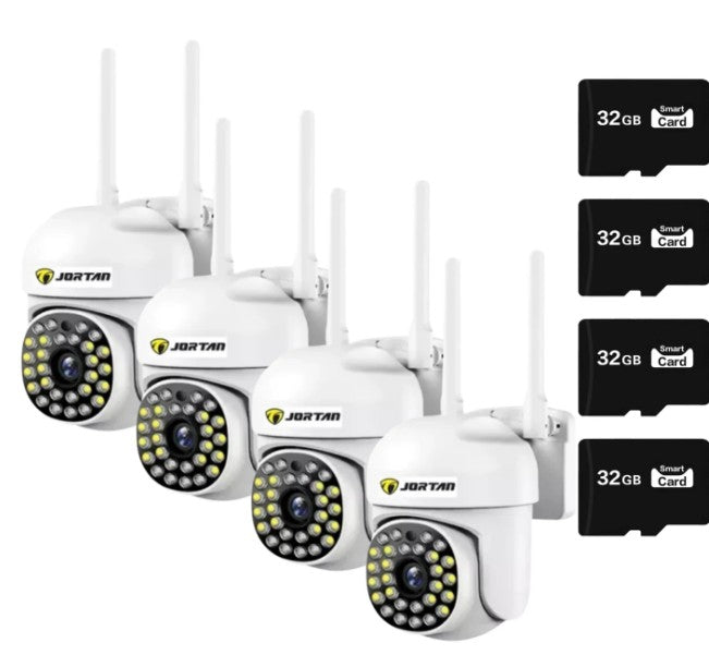 Pachet 4 x Cameră de Supraveghere Jortan 8161QJ, 28 LED-uri, WiFi, HD, IP66 + Cadou Surpriza