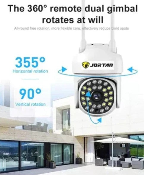 Pachet 4 x Cameră de Supraveghere Jortan 8161QJ, 28 LED-uri, WiFi, HD + Cadou Surpriza Viziune Nocturnă cu Infraroșu și Protecție IP66, Transmisie Live pe Telefon