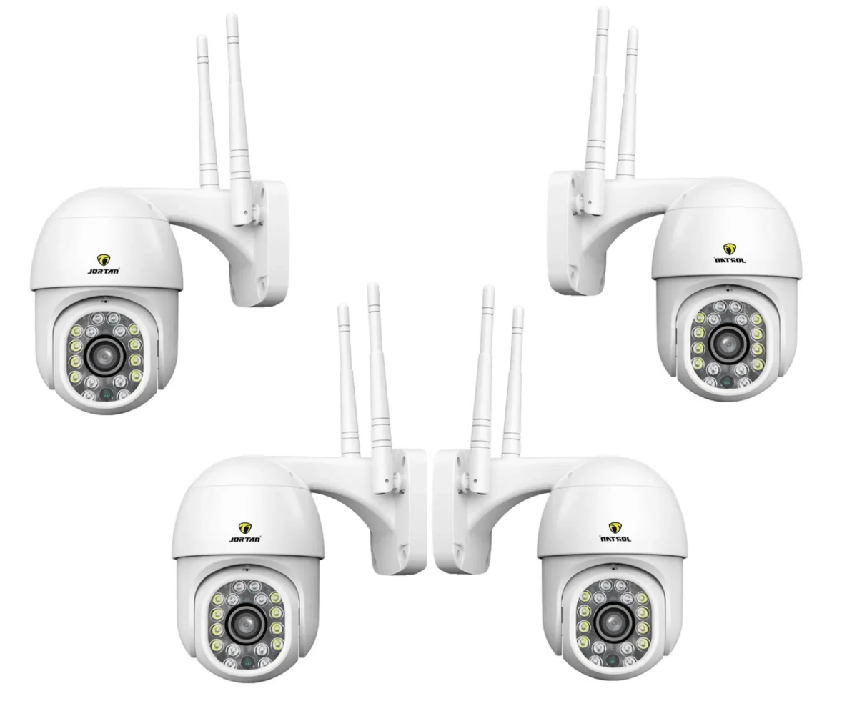 Pachet 4 x Camera de Supraveghere Jortan 8159 HD WiFi : Control PTZ, Vedere Nocturnă cu LED-uri Infraroșii și Protecție IP66