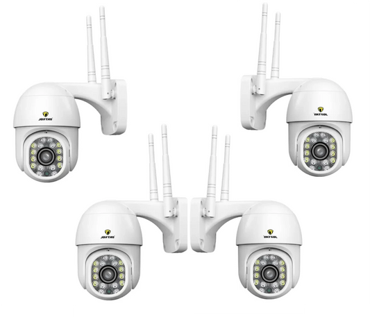 Pachet 4 x Camera de Supraveghere Jortan 8159 HD WiFi : Control PTZ, Vedere Nocturnă cu LED-uri Infraroșii și Protecție IP66