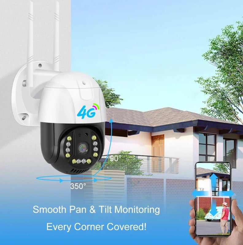 Pchet 2 x Camera de supraveghere Dasgut Smart , IP66 , SIM Card 4G V380Pro, Panoramica + Cadou Surpriza